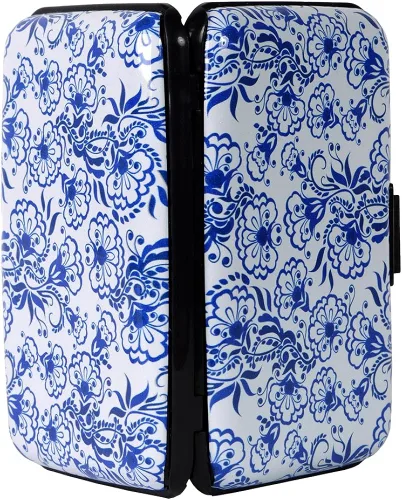 Vista 3 de Cartera de aluminio con bloqueo RFID delgado de metal para tarjetas de crédito
