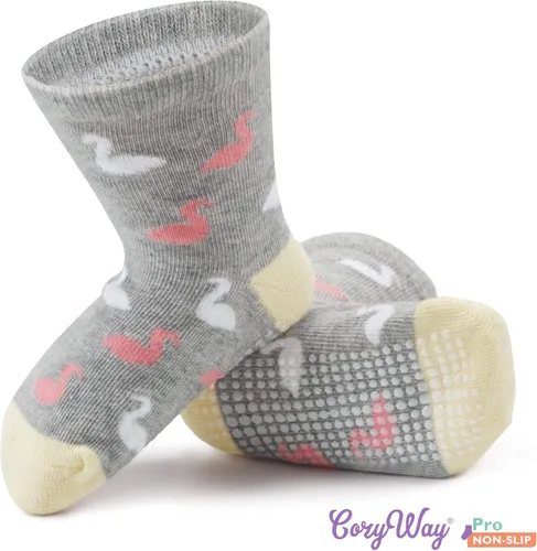 Vista 5 de CozyWay Non Slip Toddler Socks 612 Pairs with Grip for Boys Girls Baby Infants Kids Anti Skid Cotton Crew Socks 1-9 Years