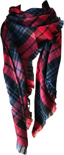 Vista 69 de Wander Agio - Bufanda envolvente con diseño a cuadros o triangular para mujer, cálida y larga, de punto, sensación de cachemira, chal