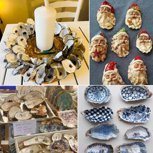 Vista 5 de QEQEKAKA - 25 conchas planas de ostras para manualidades de 3 a 5 pulgadas, conchas marinas para manualidades