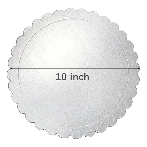 Vista 2 de Tebery Paquete de 15 tablas redondas para tartas, platos de cartón resistentes de 10 pulgadas, círculos de pizza a prueba de grasa para postres