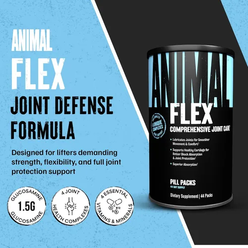 Vista 2 de Animal Flex - Suplemento articular de glucosamina y condroitina para mujeres y hombres con dolor con cúrcuma, MSM, boswellia para el cartílago