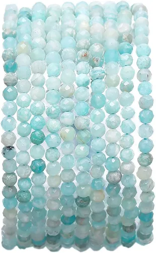 Vista 53 de BEADIA Cuentas de piedra natural africana de turquesa faceted rondelle 3x4mm semipreciosas sueltas para hacer joyas 38cm