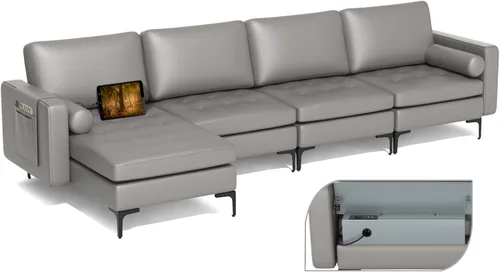 Vista 30 de Giantex Sofá individual, silla decorativa, sillón con cojín cómodo, bolsillos para revistas, sala de estar, silla de ocio tapizada para dormitorio
