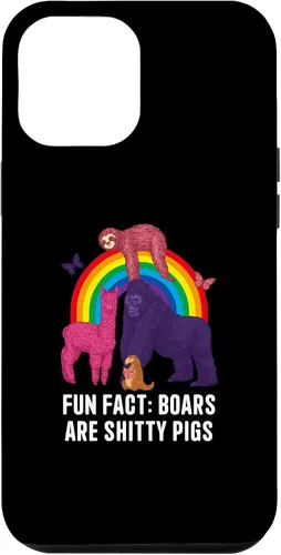 Vista 7 de iPhone 12 mini Boars Are Shitty Pigs Funny Animal Pun Humor Animal Meme Case