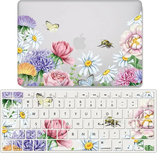 Vista 12 de IVY Para MacBook Pro (15 pulgadas, 2016-2019, modelos: A1707 / A1990) Flower Garland Clear Case con cubierta de teclado - A