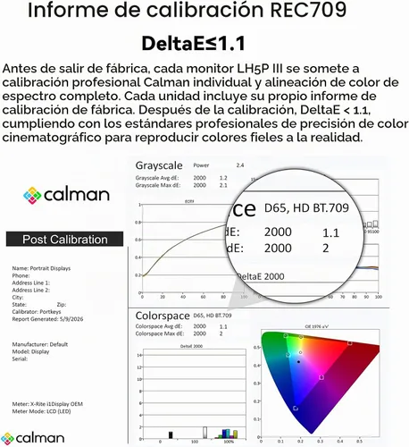 Vista 6 de Portkeys LH5P III Monitor de cámara 5.7 "2200nit LH5PIII Monitor de campo Touch Focus Tracking Frame Log Stops 104% P3 Gamut 10-Bit 4K60P HDMI