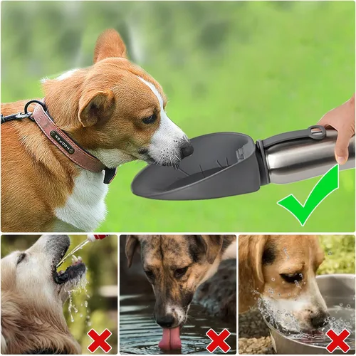 Vista 2 de URPOWER Botella de agua aislada para perros, botella de viaje a prueba de fugas de 27 onzas Cool Water for Hours, 304 Stainless Steel, One-Hand
