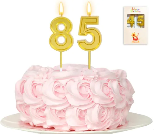 Vista 13 de Vela de 10 cumpleaños número 10, vela dorada de 10 cumpleaños niño niña décimo pastel para cumpleaños de diez años, boda, aniversario, fiesta