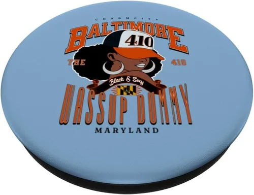 Vista 2 de Repping Baltimore 410 Melanin Pride PopSockets Adhesive PopGrip