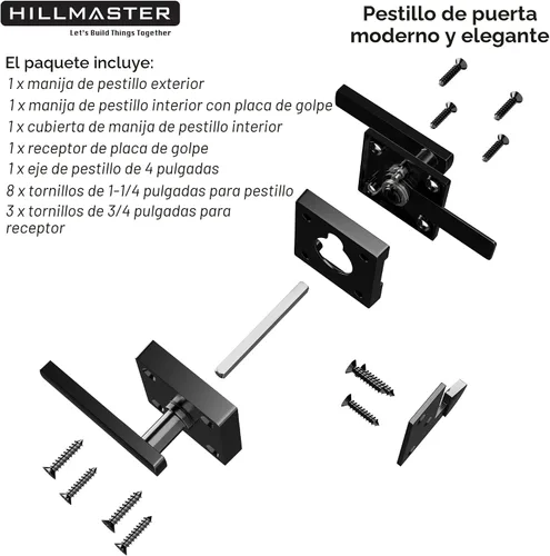 Vista 5 de Pestillo de puerta de doble lado HILLMASTER para valla de madera, pestillo de puerta basculante resistente para valla exterior, pestillo de puerta