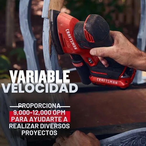 Vista 2 de CRAFTSMAN Lijadora de detalles inalámbrica 20V MAX, solo herramienta (CMCW221B), color rojo
