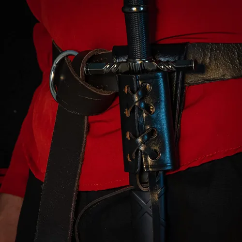 Vista 7 de Armory Replicas™ - Funda de daga de cuero genuino - Rana espada ajustable de inspiración medieval para armas pequeñas