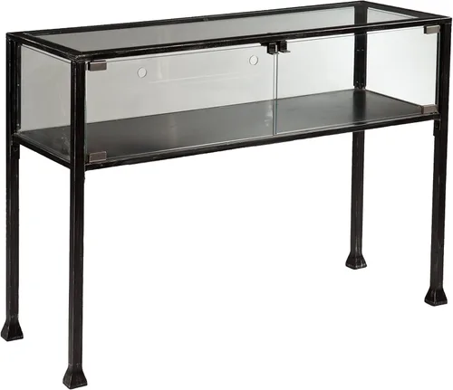 Vista 6 de SEI Furniture - Consola de exhibición de terrario, mesa, color negro y plateado