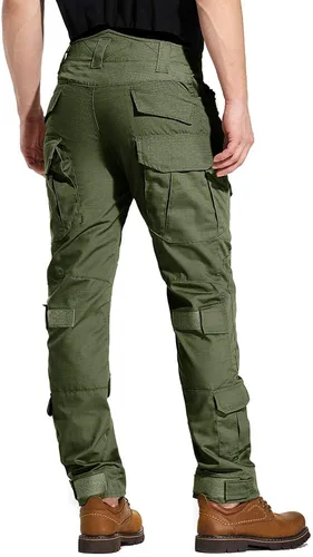 Vista 2 de TRGPSG Pantalones tácticos para hombre, pantalones de senderismo, pantalones cargo de camuflaje militar, pantalones de trabajo casuales