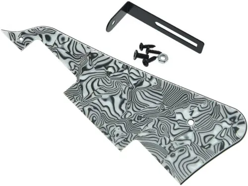 Vista 23 de KAISH Golpeador de guitarra Abalone Pearl LP con soporte negro para Epiphone Les Paul