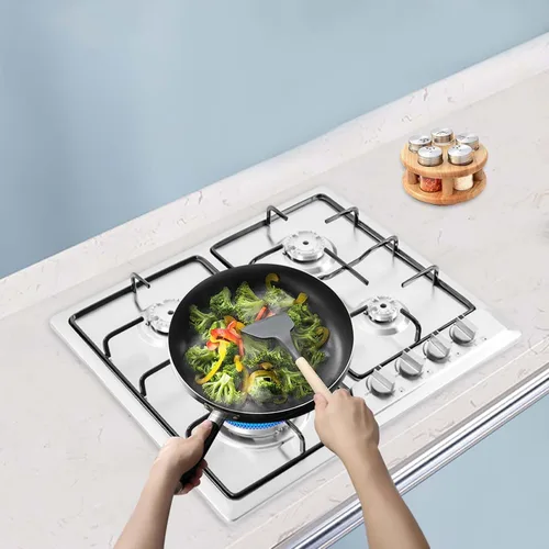 Vista 7 de Estufa de gas, 23 pulgadas Incorporada con 4 quemadores sellados Estufa de alta potencia GLP/NG Cocina Cocina Fácil de limpiar Cocina a gas