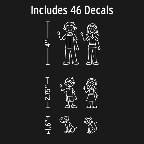 Vista 2 de White Line Stick kit de pegatinas familiares DIY, incluye 46 calcomanías