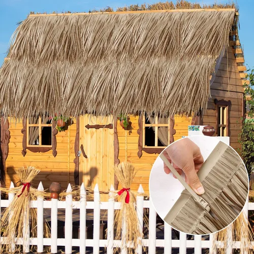 Vista 7 de Rollo de paja de palma, rollo de paja de palma, paneles de techo de paja estilo mexicano, techos de paja de tiki hut, palapa, césped ciego de pato