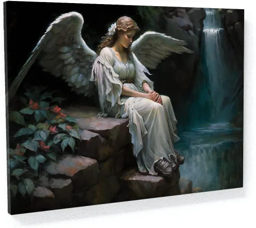 Vista 32 de Sense Canvas Arte de Ángel Ángel 12 Arte en Lienzo - Arte de Pared para Decoración del Hogar Impresión Póster Pintura Pequeño 16x12 / 0.75