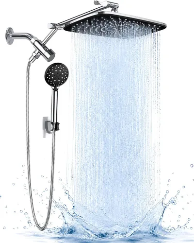Vista 14 de Veken Cabezal de ducha de lluvia de 11.8 pulgadas con ducha de mano, cabezales de ducha de mano de alta presión con múltiples modos de rociado