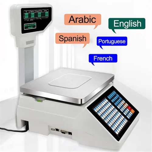 Vista 8 de Balanzas de código de barras digital,Escala de impresión de código de barras,Báscula electrónica de computación de precios digitales con impresora