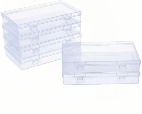 Vista 19 de LJY 100 contenedores rectangulares vacíos de plástico transparente con tapas con bisagras (2.2 x 1.6 x 0.8 pulgadas, transparente)