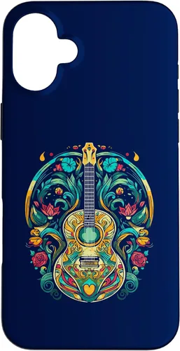 Vista 22 de Funda para iPhone 16 para guitarra abstracta, decoración artística, amante de la música