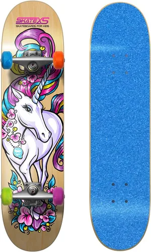 Vista 5 de SkateXS Patineta de unicornio para niñas principiantes