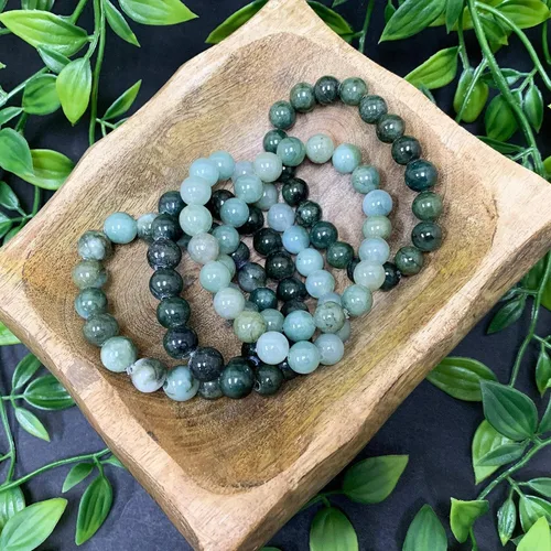 Vista 400 de Gem Avenue Handmade Round Bead Stretch Bracelet Unisex Natural Stone Beaded Jewelry for Men & Women, Elastic Wristband for Daily Wear