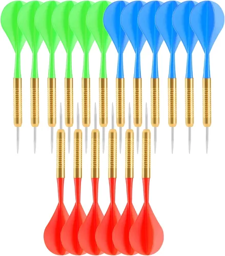 Vista 8 de Accmor 18 Pack Steel Tip Darts, 16 Grams Metal Tip Dart Set, Darts Metal Tip Set, Metal Darts for Dartboard