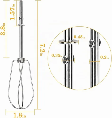 Vista 3 de Batidoras turbo para mezcladora de mano KitchenAid W10490648, KHM2B, AP5644233, PS4082859