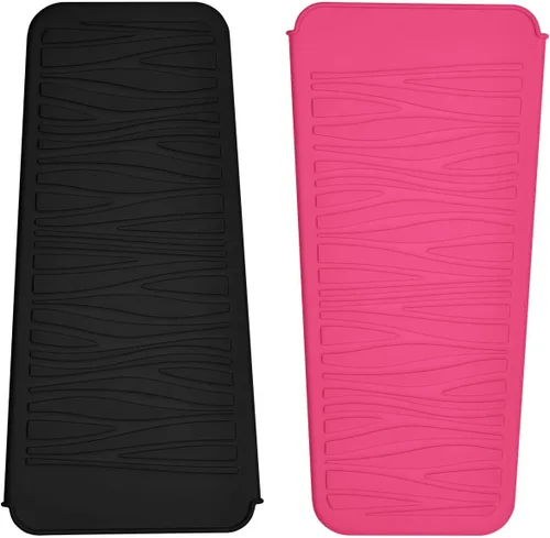 Vista 15 de Alfombrilla de silicona resistente al calor con bolsa para herramientas de peinado del cabello, 1 unidad, gris, silicona, plana, cabello seco, 11 x
