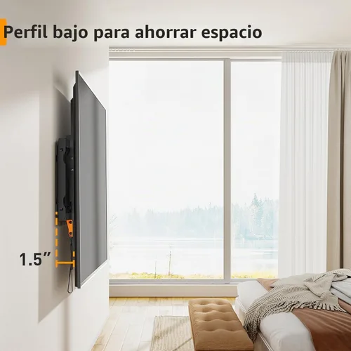 Vista 4 de Perlegear Soporte de pared inclinable para TV de 37 a 82 pulgadas de hasta 132 libras, soporte de pared inclinable de perfil bajo para televisores