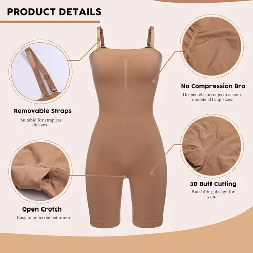 Vista 4 de JOYSHAPER Tummy Control Shapewear Bodysuit for Women Seamless Full Body Shaper Mid Thigh Compression Shapewear