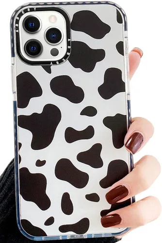 Vista 19 de Abbery Diseñado para iPhone 8 Plus/7 Plus/6 Plus/6S Plus Funda transparente con estampado de vaca, linda funda protectora de silicona TPU