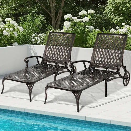 Vista 8 de HOMEFUN - Tumbona para exteriores Bronce