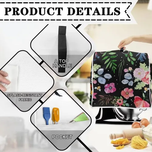 Vista 5 de Peach Blossom Kitchen Aid - Funda acolchada para batidora de pie, paquete individual, se adapta a todos los modelos de cabezal inclinable y elevador