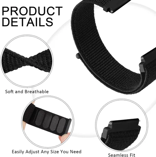 Vista 10 de Correa de repuesto para Garmin Vivoactive 4 Watch Bands/Garmin Forerunner 255/265/Forerunner 935/945, correas deportivas de nailon para Garmin Venu