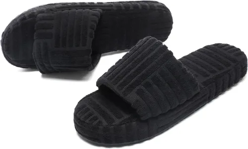 Vista 7 de Jakcuz Sandalias de rizo para mujer, sandalias de moda para niñas, zapatos de casa con plataforma, puntera abierta, multicolor, lindas