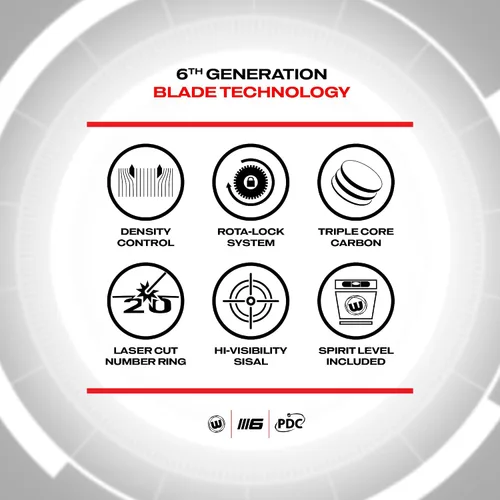 Vista 8 de WINMAU Professional Bristle Dartboard - PDC Tournament Board with Official Tournament Specifications - Available in Blade 6 Single, Dual, Triple