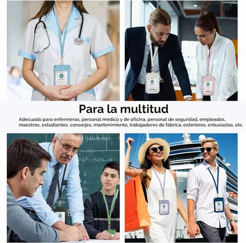 Vista 6 de bolimoss Portatarjetas de identificación 2 en 1 y cartera con cordón para mujer, soporte vertical de cuero para tarjetas de identificación