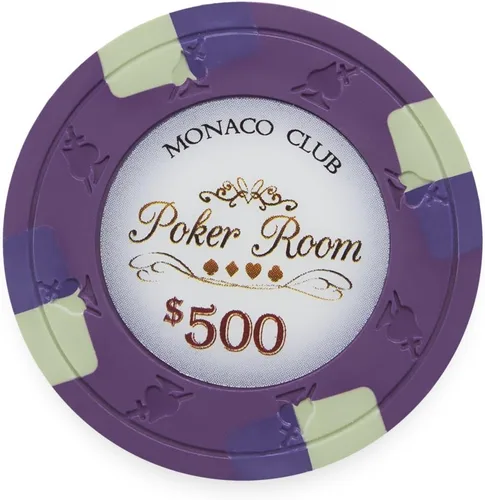 Vista 8 de Claysmith Gaming Paquete de 50 fichas de póquer Monaco Club, compuesto de arcilla pesada de 0.48 oz