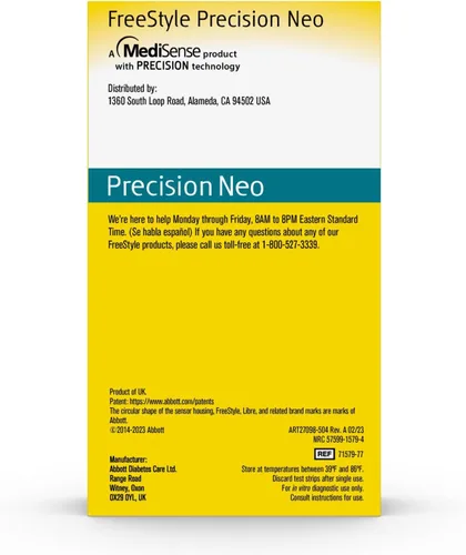 Vista 3 de Freestyle Precision Neo Tiras de prueba de glucosa en sangre, 50 tiras