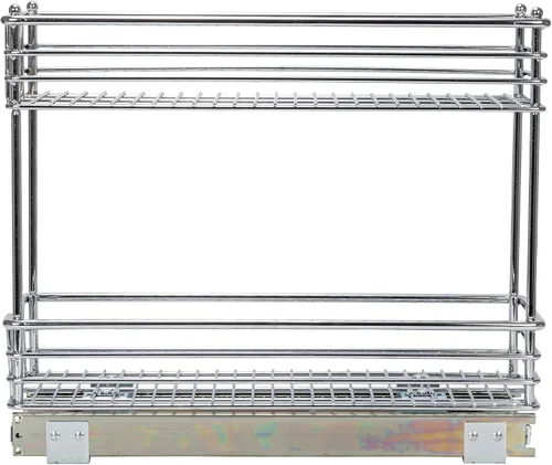 Vista 10 de Household Essentials Glidez - Organizador de almacenamiento multiusos de acero cromado extraíble/deslizante para uso debajo del gabinete - Diseño