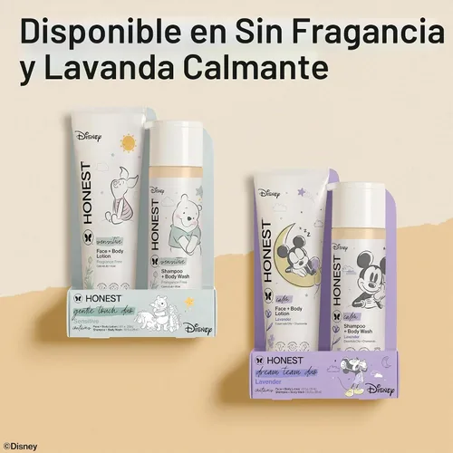 Vista 6 de The Honest Company Paquete de champú y loción, diseño de Disney, 18.5 fl oz