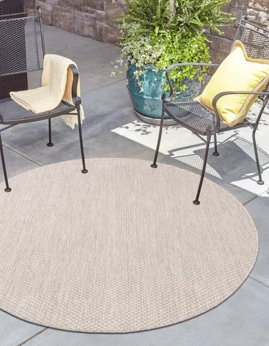 Vista 102 de Unique Loom Collection - Alfombra casual de transición sólida jaspeada para interiores y exteriores