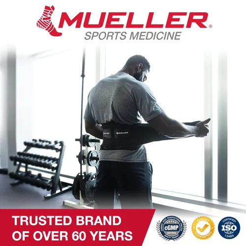 Vista 9 de MUELLER Sports Medicine Faja Lumbar Ajustable para la Espalda, Cinturón de Alivio del Dolor de Espalda Baja y Soporte para Hombres y Mujeres, Negro