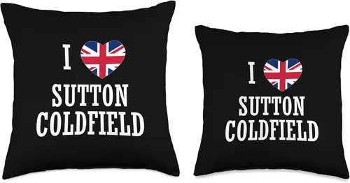 Vista 3 de Love Sutton Coldfield England Union Jack Flag Heart English Throw Pillow