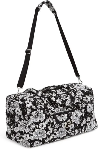 Vista 3 de Vera Bradley Bolsa de viaje grande de algodón para mujer (varios equipos disponibles), Purdue University NegroBlanco Jardín de lluvia - Algodón
